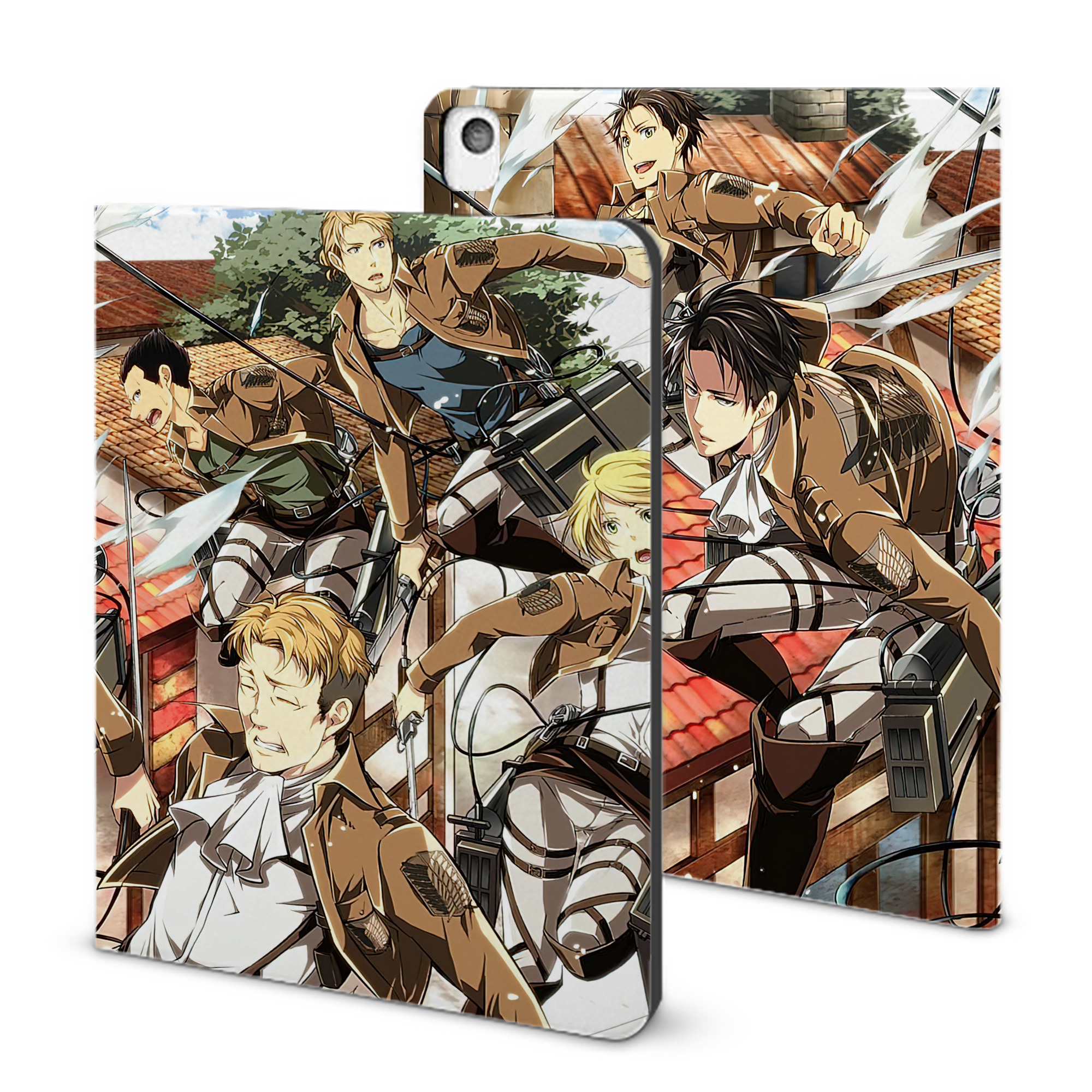 （画像用） 進撃の巨人 Attack on Titan IPadケース ペンホルダー付き ブックスタイルデザイン